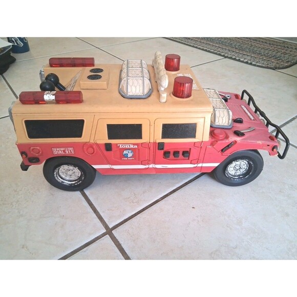 Vintage 2000 Tonka Fire Department Rescue Hummer Toy Truck Working Sounds Hasbro - Picture 3 of 6